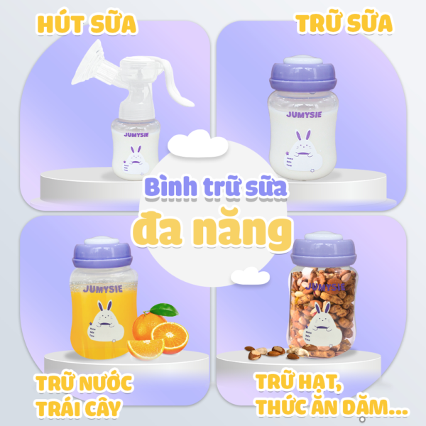 bình trữ sữa cổ rộng jumysie