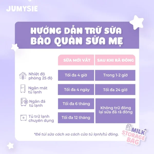 Túi trữ sữa khóa zip jumysie